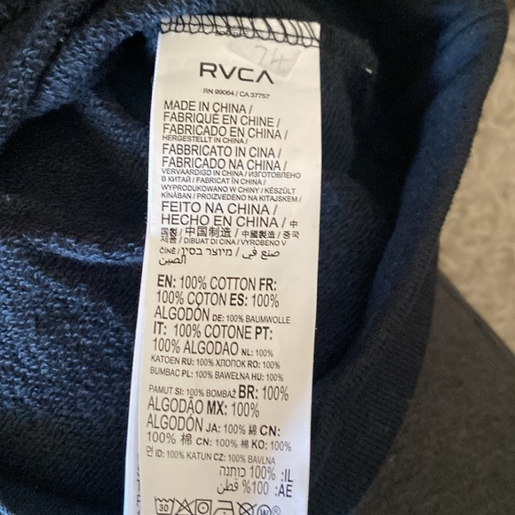 RVCA NWT VA Vibes Cropped Fleece Punk Crew Neck Sweatshirt Women’s Size XS Black - Picture 8 of 9